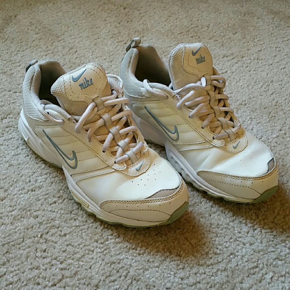 White & Baby Blue Nikes